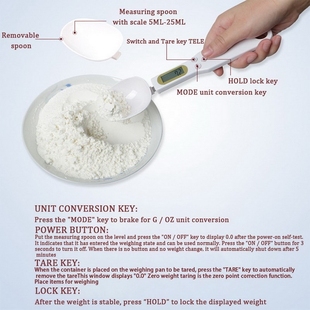 *Kitchen Food Scale High Precision Weighing Spoon for Portio