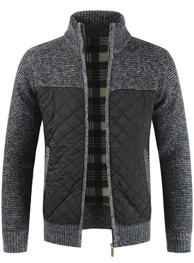 Dropshipping 2019 Autumn Winter Sweater Men Solid Patchwork