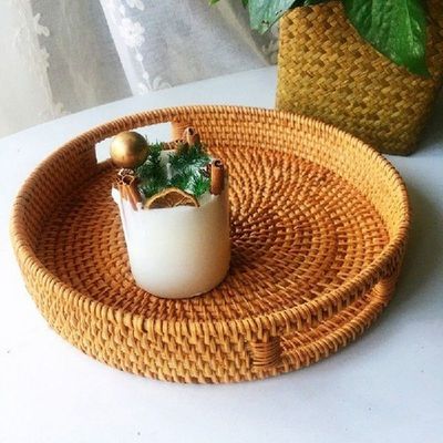 Storage Basket Rattan Storage Tray Wicker Baskets Bread