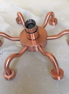 Red Antique Copper Shower Head 8 inch Round Rainfall Shower