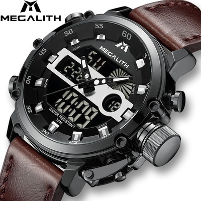 MEGALITH Men Sports Quartz Watch Men Multifunction Waterpro