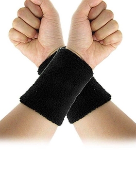 Suppor sell Sweatband Elastic Terry Wrist Black Sports Super