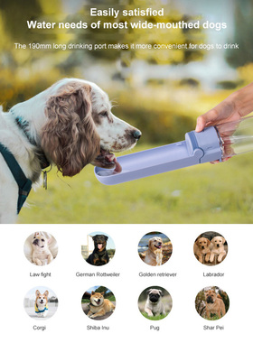 Taza de agua para mascotas, botella de agua potable para per