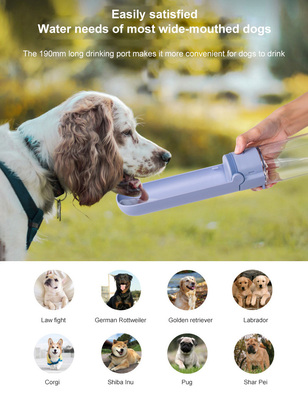 Taza de agua para mascotas, botella de agua potable para per