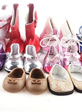 new5 pairs of ZWSISU Doll Shoes Include Boots Leather Shoes