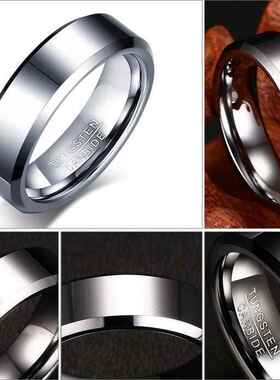 2022 6MM Tungsten Steel Ring Black Steel Color Men&amp;#