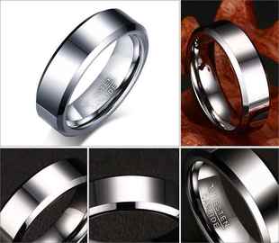2022 6MM Tungsten Steel Ring Black Steel Color Men&amp;#