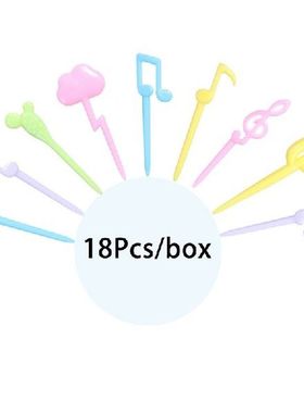 18Pcs Mini Kids Cloud Note Cloud Cactus Fruit Fork Cartoon