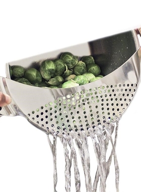 Stainless Steel Pot Strainer Rice Sieve Filter Pasta Spaghet