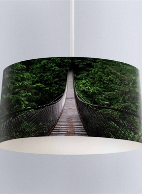Else Green Trees Jungle in Wood Bridge Digital Printed Fabri