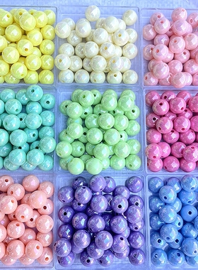 Acrylic beads for jewelry making Macaron solid color AB colo