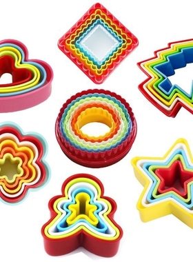 5/6 pcs/set Heart Cookies Cutter Molds Plastic Cake Mould Bi