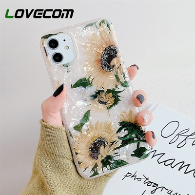 LOVECOM Retro Sunflower Phone Case For iPhone 12 11 Pro Max