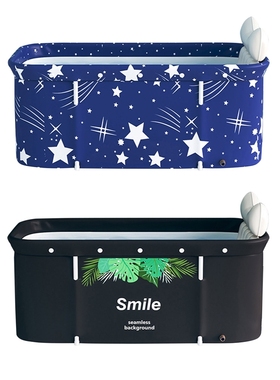 Adult Portable Folding Bathtub PVC Soaking Bathing Tub Spa