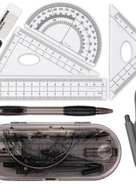 Math Geometry Kit Set 8PCS Student Supplies With Shatterproo