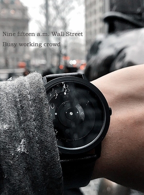No pointer turntable creative watches fashion casual men wo