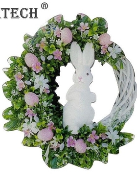 2022 Happy Easter Bunny Garland Home Outdoor Garden Door