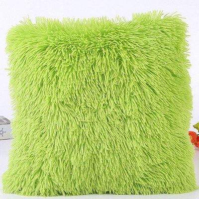 Artificial Fur Cushion Cover Hairy Faux Plain Fluffy Soft Wa