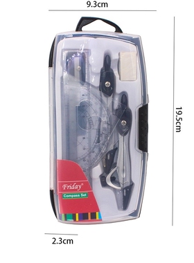 10 PC Stationery Set High Quality Plastic Metal Geometry Pro