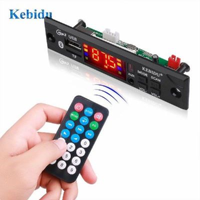 Kebidu Car Audio USB TF FM Radio Module 5V 12V MP3 WMA