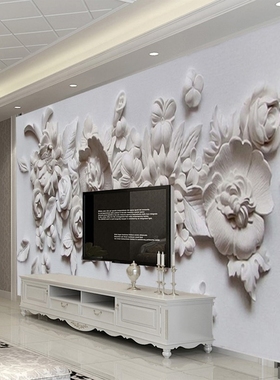 Custom Mural Wall Cloth European Style 3D Stereoscopic Reli