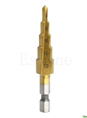 1Pcs Titanium HSS Steel Step Drill Bit Hole Cutter Tool 4-12