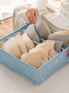 Metal Zipper PP Underwear Separate Grids Organizer Box for