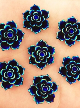 NEW 20PCS 20mm AB Resin 3D Flower Stone Flatback Wedding Di