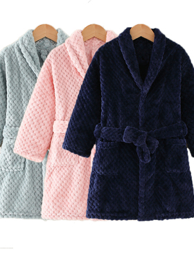 Kids Bathrobe for Girl Winter Pajamas for Children Bath Towe