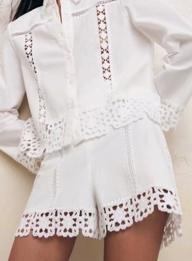 Kumsvag 2022 Summer Women Sweet Suits 2 piece Sets White Lac