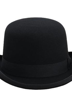 4Size 100% Wool Women Men Bowler Hat Pure Crushable Dome Fed