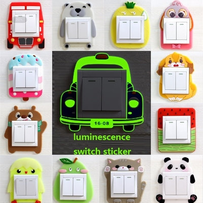 3D cartoon luminous switch sticker socket protection sticke