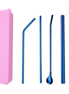 Long Stainless Steel Metal Drinking Straws With Cleaning Bru