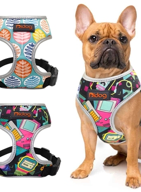 Nylon Dog Cat Harness Printed French Bulldog Harness Puppy