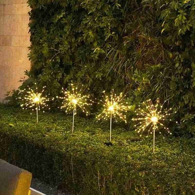 120 Led Garden Solar Firework Lights Outdoor Yard Waterproof