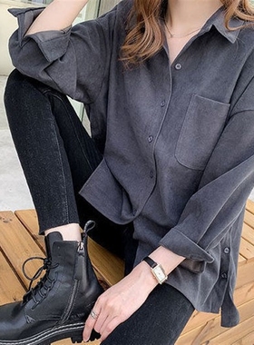 Shirt womens autumn winter 2020 new Korean version loose d