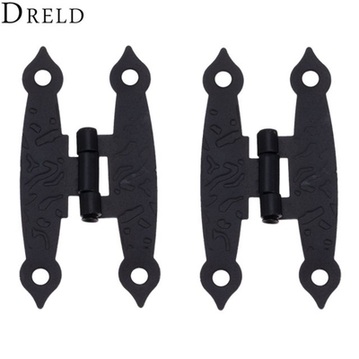 2Pcs Antique Black Cabinet Door Luggage Hinges Jewelry Boxes