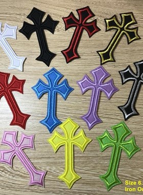New arrival 10 pcs Black cross mixed colors Embroidered patc