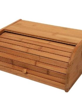 1Pc Bamboo Wooden Bread Box Bread Storage Bin Household