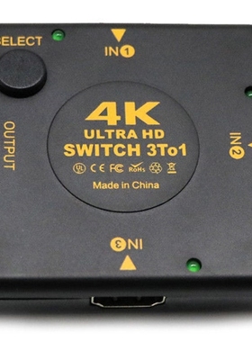 4K HDMI Switch Box Selector 3 In 1 Out kvm Audio Extractor H