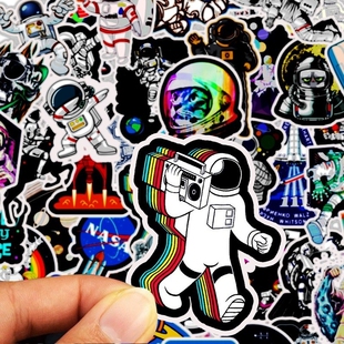 50Pcs Outer Space 2019 Astronaut Stickers For Suitcase Skat