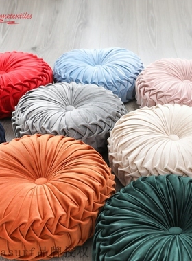 European style round pumpkin throw pillow solid color sofa