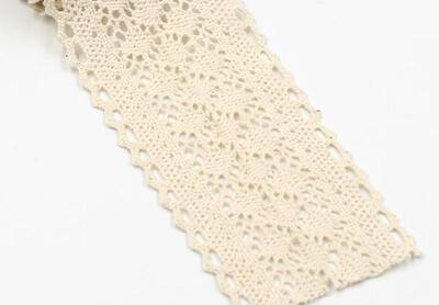 5yards/lot, 6cm Width, White Beige Black Cotton Lace Ribbon