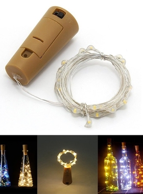 Holiday string 2M 20LED Creative 7 Color Button Cork Battery