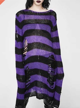 Halloween 200 Gothic Knitted Sweater Women Long Pullovers St
