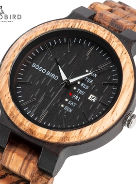 Bobo Bird Wood Men Watch Auto Date Mens Watches for Man Wa