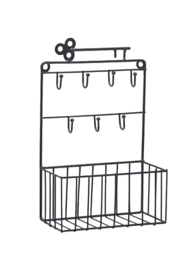 Wall Mounted Mail and Key Holder 7 Hook Rack Organizer