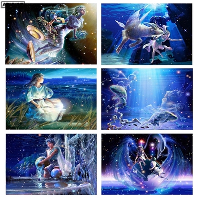 Constellation 5D Diy diamond Art painting twelve zodiac sig
