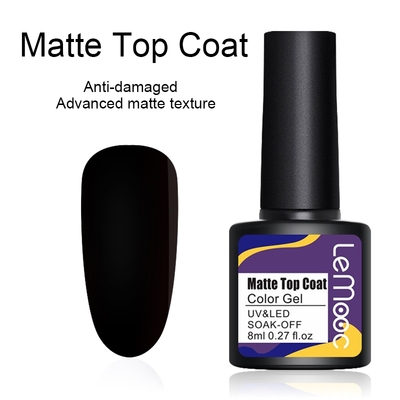 LEMOOC Base and Top Coat Gel Nail Polish V 8ml Transparent S