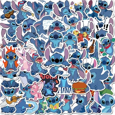 50pcs Cartoon Stitch Stickers Waterproof Skateboard Luggage